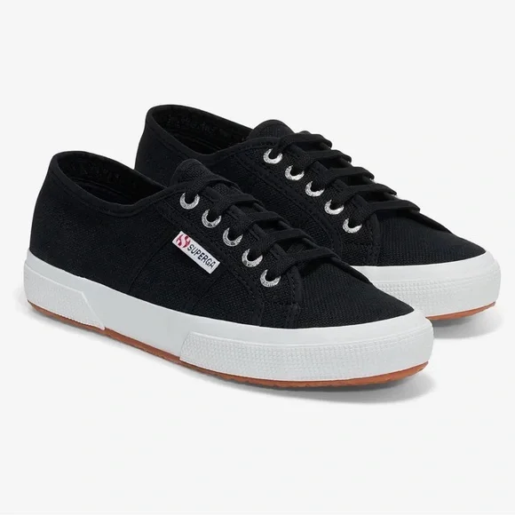 Superga Black 2750 COTU Classic Sneakers in Womens 8.5 Canvas Shoes - Picture 1 of 9